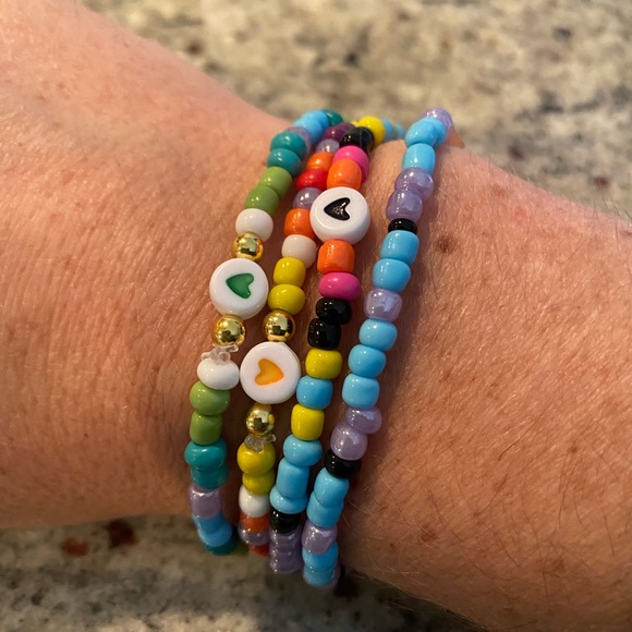 Jewelry - Tye-dye beaded stacked bracelets
